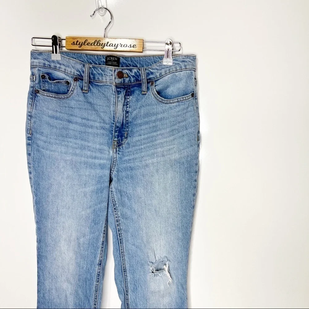 J. Crew High-rise flare crop jean in all-day stretch